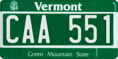 VT license plate CAA551