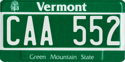 VT license plate CAA552