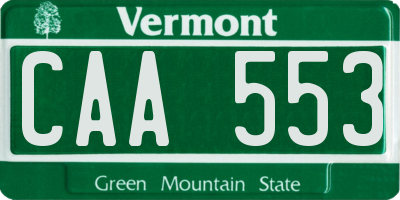 VT license plate CAA553