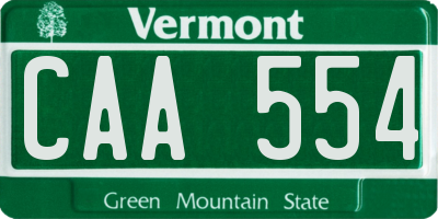 VT license plate CAA554