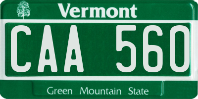 VT license plate CAA560