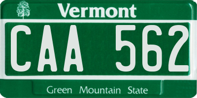 VT license plate CAA562