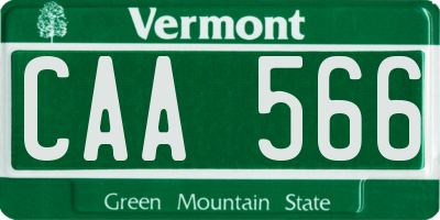 VT license plate CAA566
