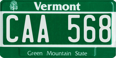 VT license plate CAA568