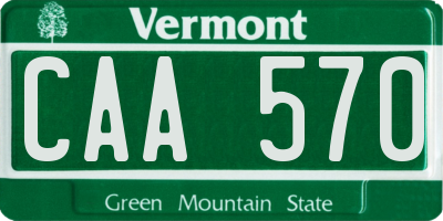 VT license plate CAA570