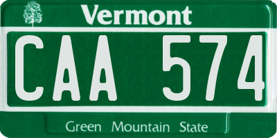 VT license plate CAA574