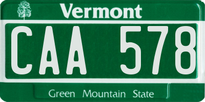 VT license plate CAA578