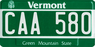VT license plate CAA580
