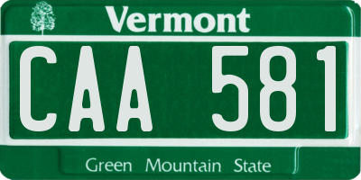 VT license plate CAA581