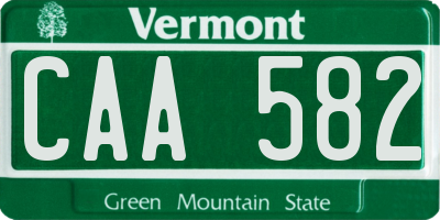 VT license plate CAA582