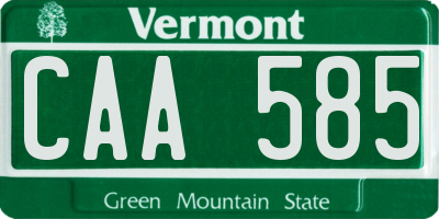 VT license plate CAA585