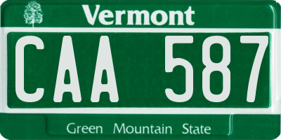 VT license plate CAA587