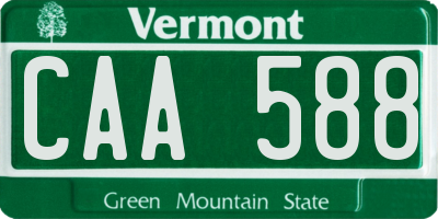 VT license plate CAA588