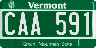VT license plate CAA591