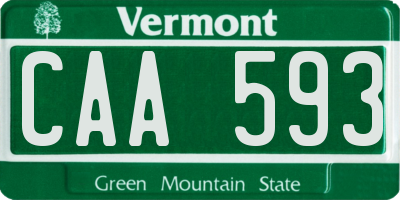 VT license plate CAA593