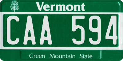 VT license plate CAA594