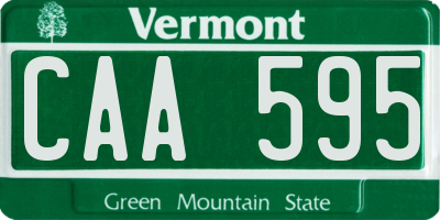 VT license plate CAA595