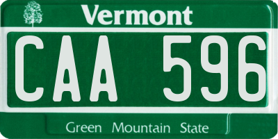 VT license plate CAA596