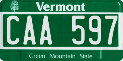 VT license plate CAA597