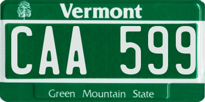 VT license plate CAA599