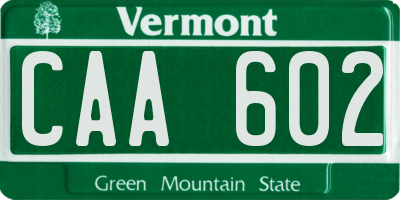 VT license plate CAA602
