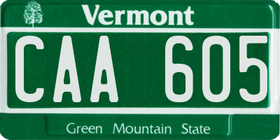 VT license plate CAA605