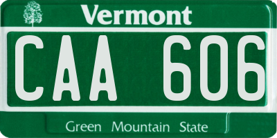 VT license plate CAA606