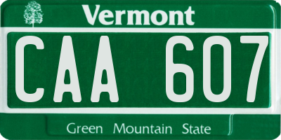 VT license plate CAA607