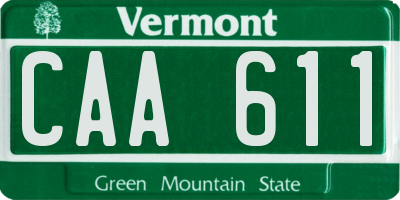 VT license plate CAA611