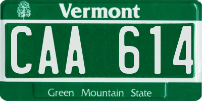 VT license plate CAA614