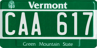 VT license plate CAA617