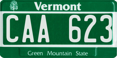 VT license plate CAA623