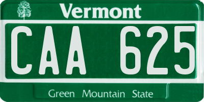 VT license plate CAA625