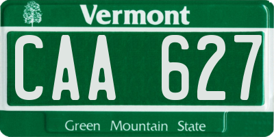 VT license plate CAA627