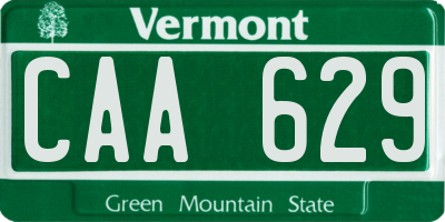 VT license plate CAA629
