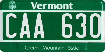 VT license plate CAA630