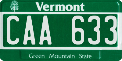 VT license plate CAA633