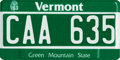 VT license plate CAA635