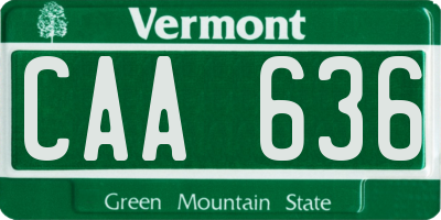VT license plate CAA636