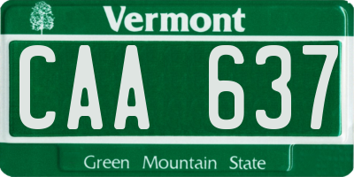 VT license plate CAA637