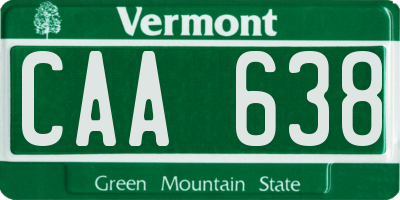 VT license plate CAA638