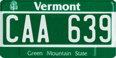 VT license plate CAA639