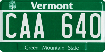 VT license plate CAA640
