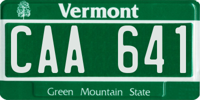 VT license plate CAA641