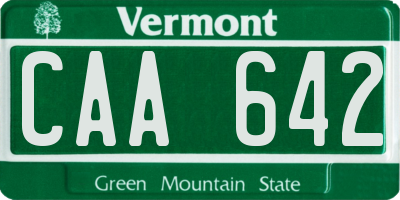 VT license plate CAA642
