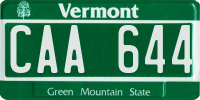 VT license plate CAA644