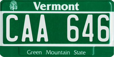 VT license plate CAA646