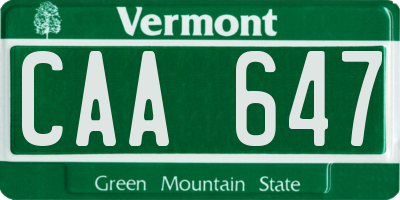 VT license plate CAA647