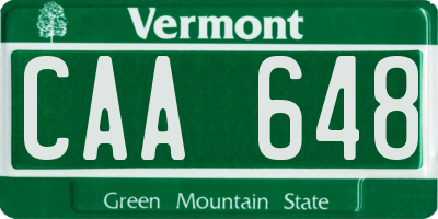 VT license plate CAA648
