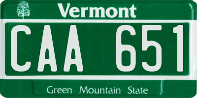 VT license plate CAA651